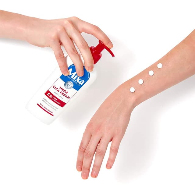 Detalle de Mixa Urea Cica Repair Body Milk – beruhigende Körpermilch mit 5 % Urea & Panthenol, 250 ml (2er Pack)