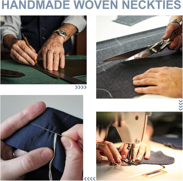 Detalle 2 de URAQT Corbata de Hombre Azul Grisáceo