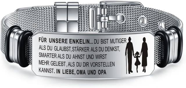 Detalle de YOTHIWAD personalisiertes Armband für Enkelin/Enkel mit Gravur aus 316L-Edelstahl