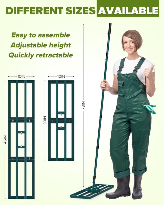 Detalle de Lawn Leveling Rake with 78" handle – 30" x 10" Levelawn leveller for gardens and sports ground