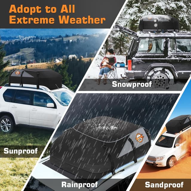 Thumbnail 6 de Sailnovo Car Roof Bag 20 Cubic Feet Foldable Soft Roof Box with 6 Straps and 6 Door Hooks