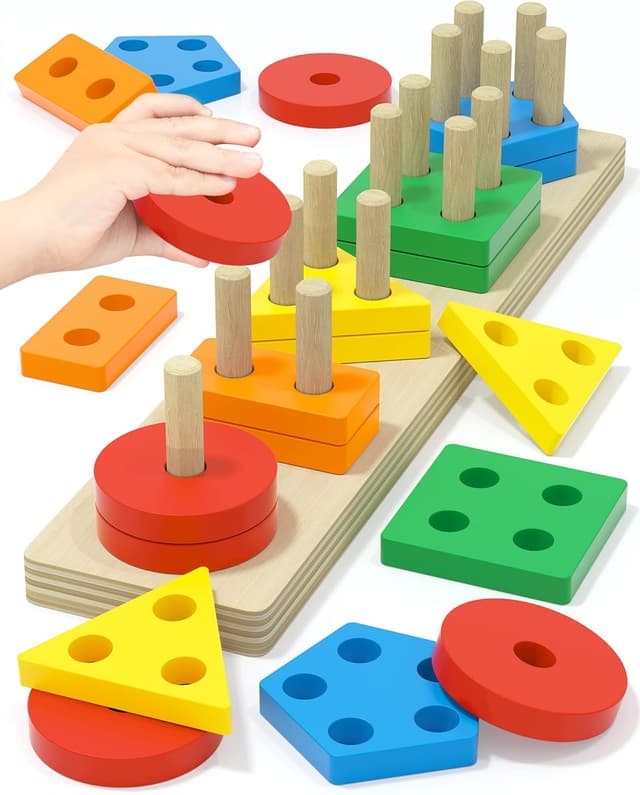 Imagen de Yetonamr Montessori Wooden Sensory Toy for Ages 2 🎲 en OfertitasTOP