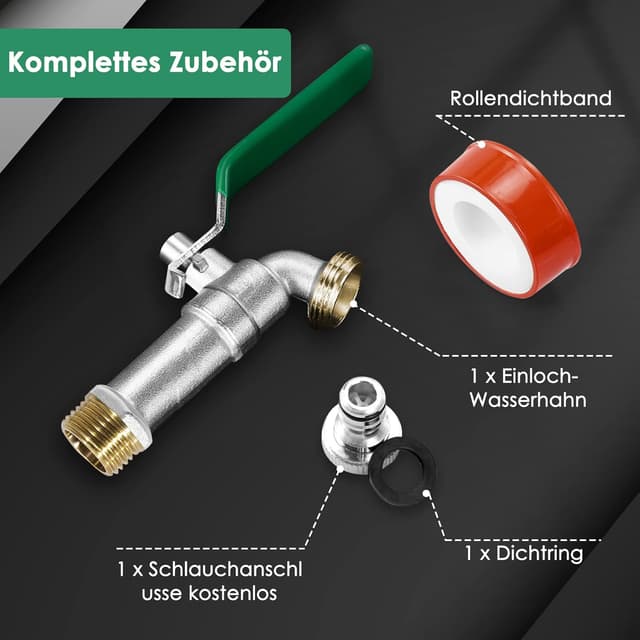 Detalle 2 de SPGOOD Garten Wasserhahn 1/2 Zoll