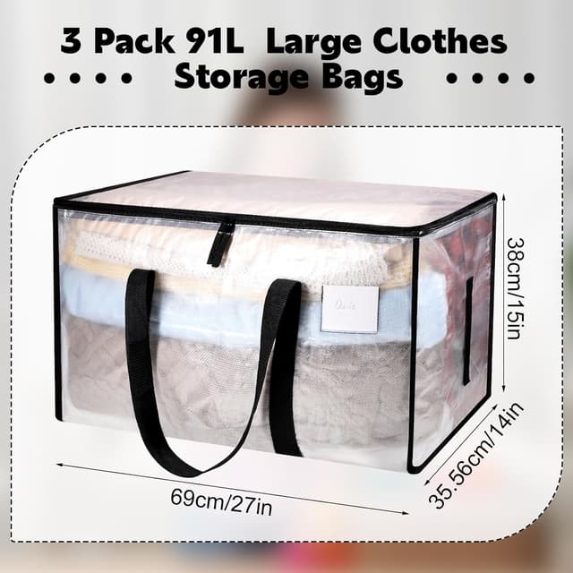Detalle 2 de Yafe 91L Large Clothes Storage Boxes