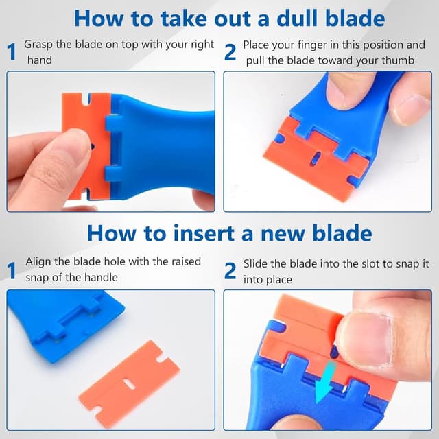 Thumbnail 3 de 2Pcs Plastic Scraper 100 blades — scraper kit