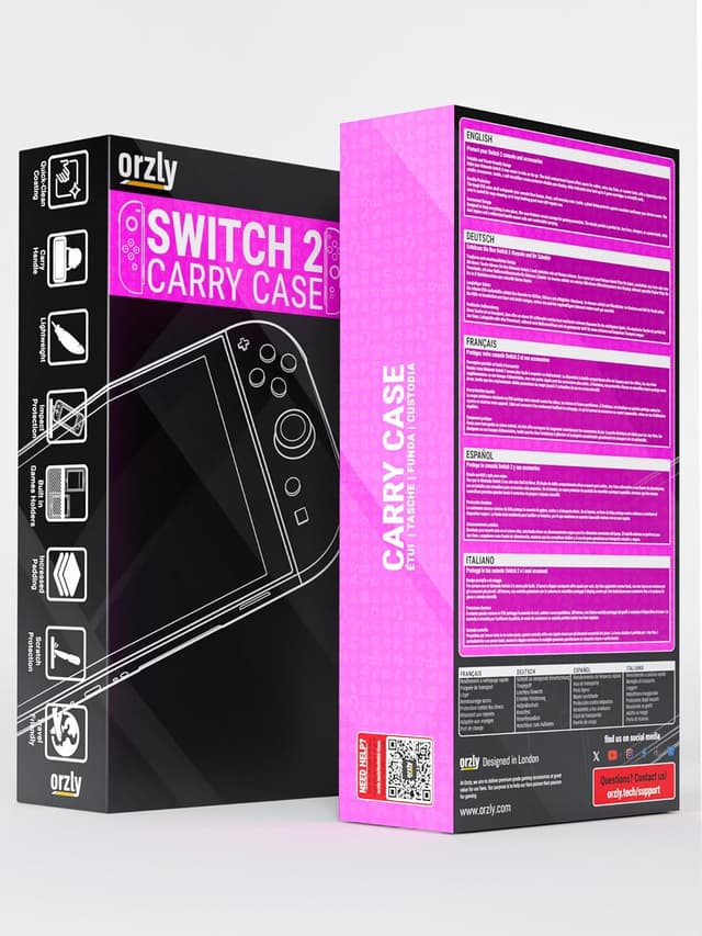 Detalle de Orzly Tragetasche für die Nintendo Switch 2 (2025) – Hartschalenetui mit Displayschutz und Organizer