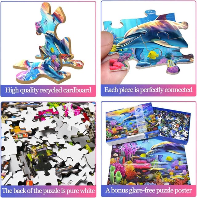 Thumbnail 2 de Dolphins 500-Piece Jigsaw Puzzle