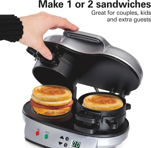 Thumbnail 1 de Hamilton Beach 2-Serving Breakfast Sandwich Maker ⏰