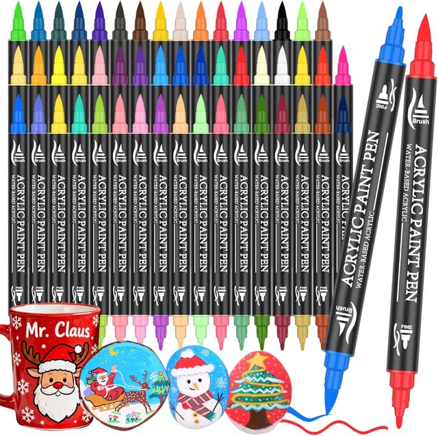 Detalle de Bonala set 50 lápices acrílicos doble punta