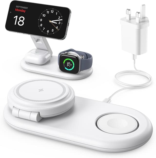 Detalle de 3 in 1 Wireless Charging Station for iPhone, Apple Watch and AirPods