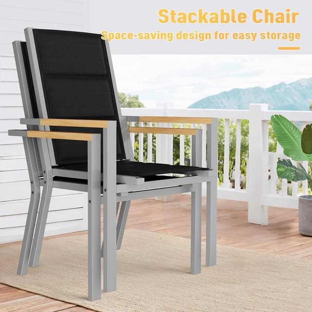 Thumbnail 5 de JUMMICO Sedia da Esterno Impilabile Portata 160kg