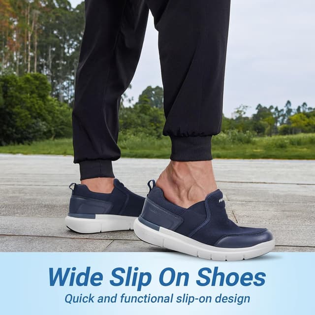 Detalle de FitVille Scarpe Uomo Slip-on antiscivolo per camminata, comode e traspiranti a pianta larga