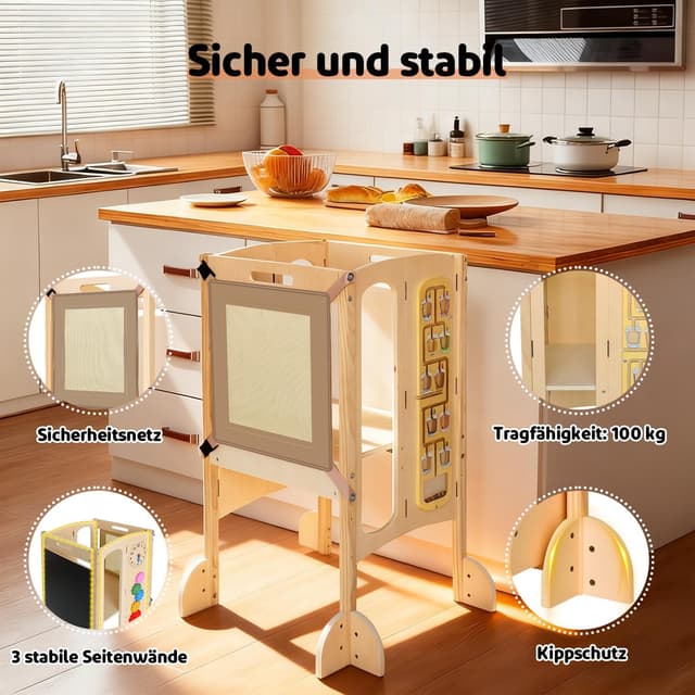 Detalle 1 de SOFTHOM Montessori Lernturm Klappbar ab 1 Jahr