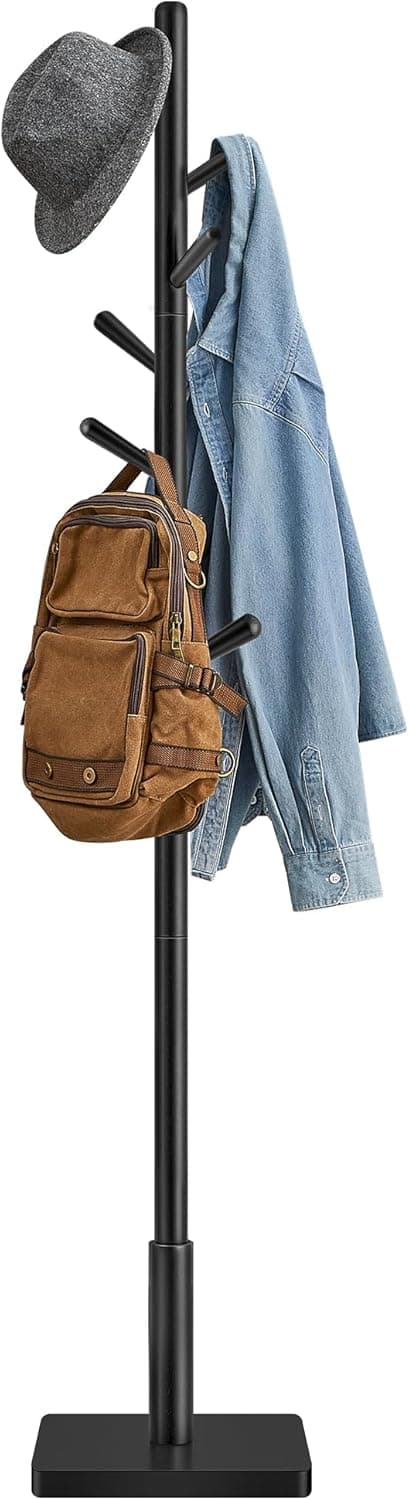 Detalle de VASAGLE Perchero árbol 8 ganchos madera