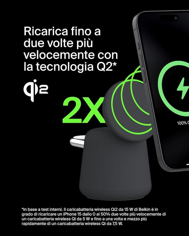 Detalle de Belkin BoostCharge wireless 2 in 1 Qi2 15 W