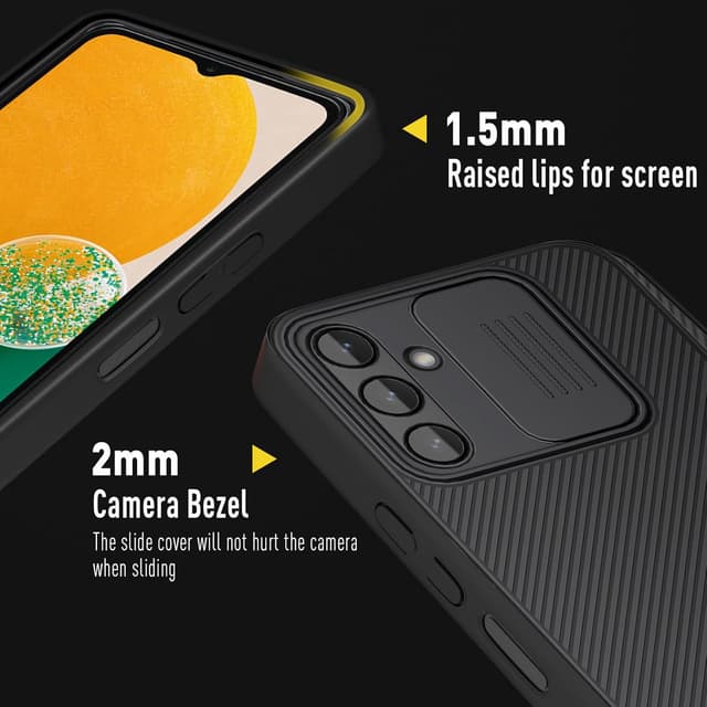 Detalle de XTCASE Coque pour Samsung Galaxy A55 5G avec coulisse de protection caméra, étui arrière anti-rayures noir
