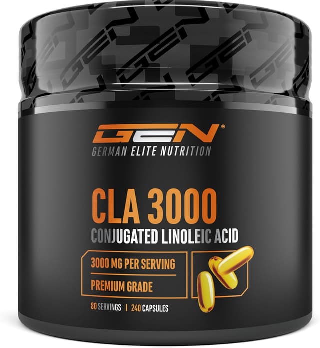 Detalle de CLA 240 gélules 1000 mg (3000 mg/jour) – Acide Linoléique Conjugué pur – German Elite Nutrition