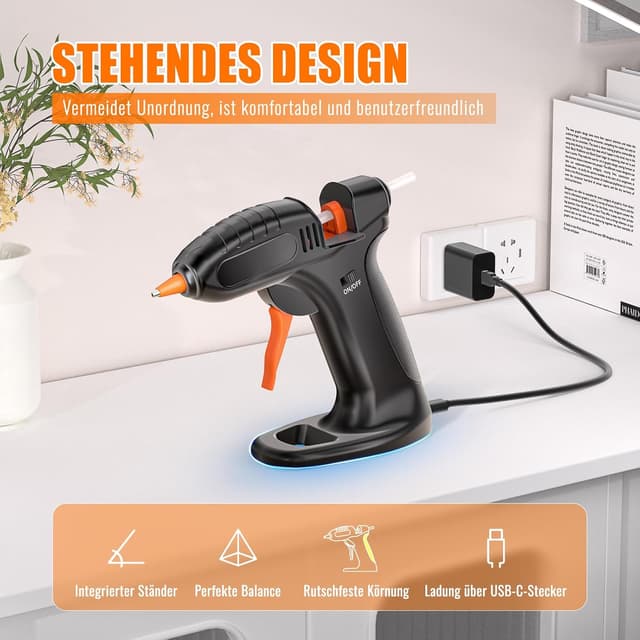 Detalle 1 de BURNNOVE Akku Heißklebepistole 3000 mAh