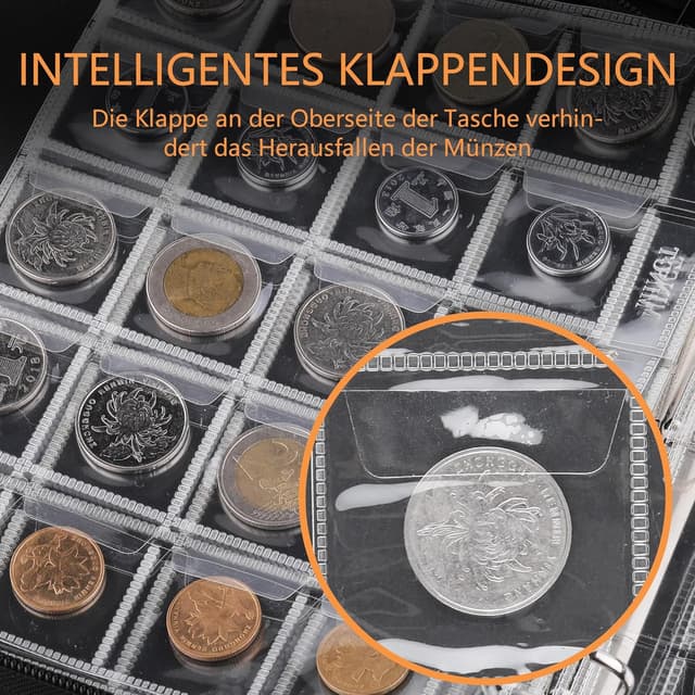 Detalle 2 de JUNDUN Feuerfestes Münzsammelalbum 260 Taschen