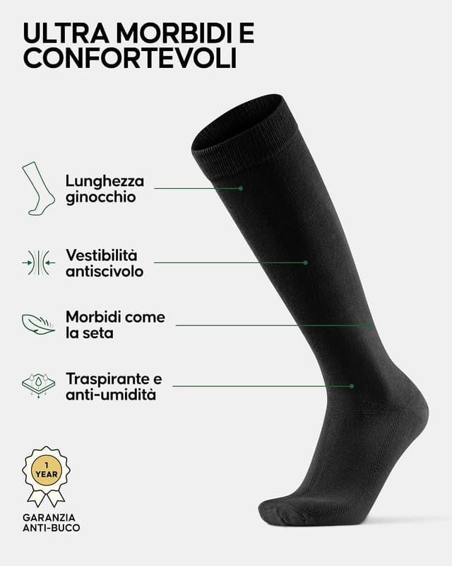 Detalle de DANISH ENDURANCE Calze uomo in bambù lunghe