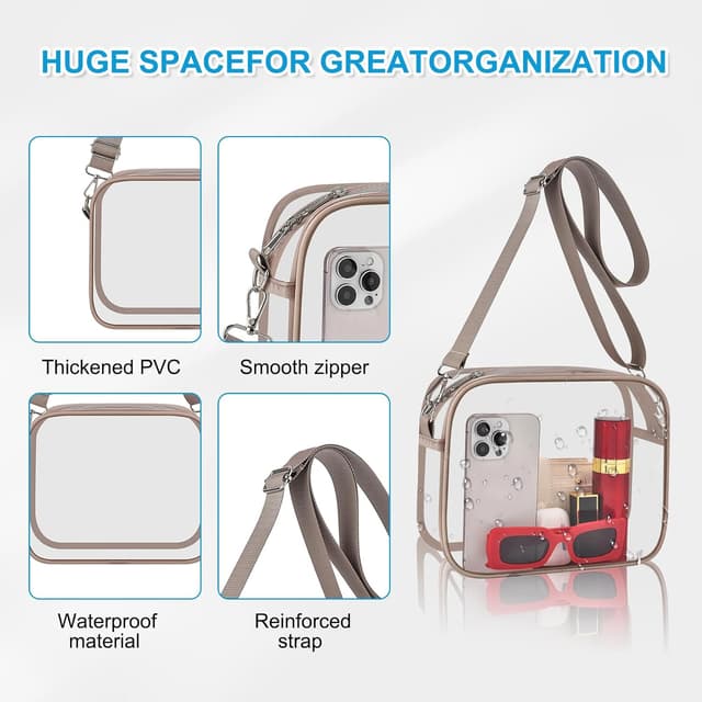 Detalle de Busiuw Clear Stadium Event Bag (6 x 7.5 x 3 in) for Sports Fans