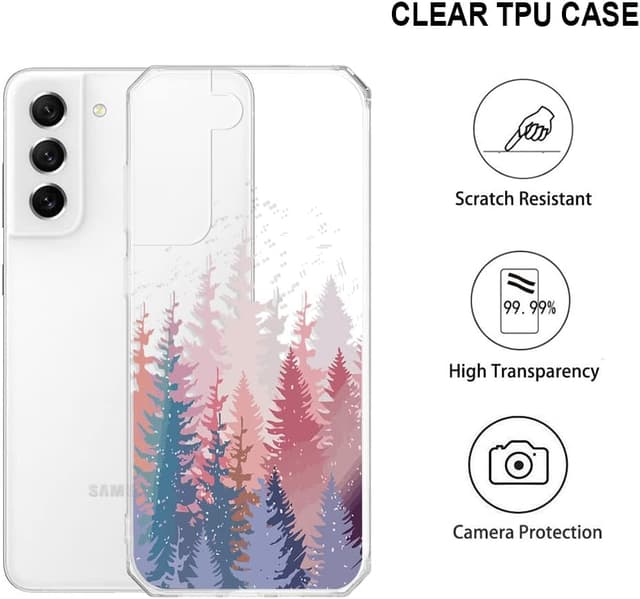 Detalle de CAROKI clear case for Samsung S21 FE – shockproof transparent TPU bumper cover