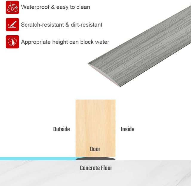 Detalle de Flintronic 3M Laminate Flooring Threshold Strip (PVC) – 4cm Self-Adhesive Floor Divider for Floor Gaps