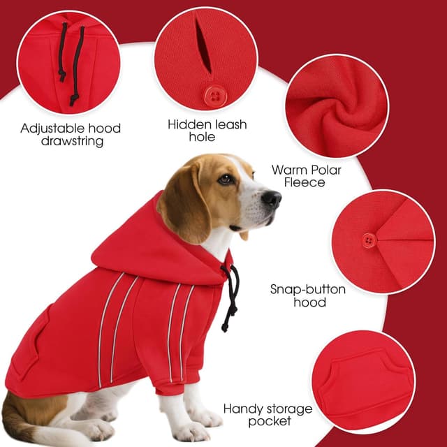 Detalle 2 de ASENKU Hundepullover Winter, warmes Fleece