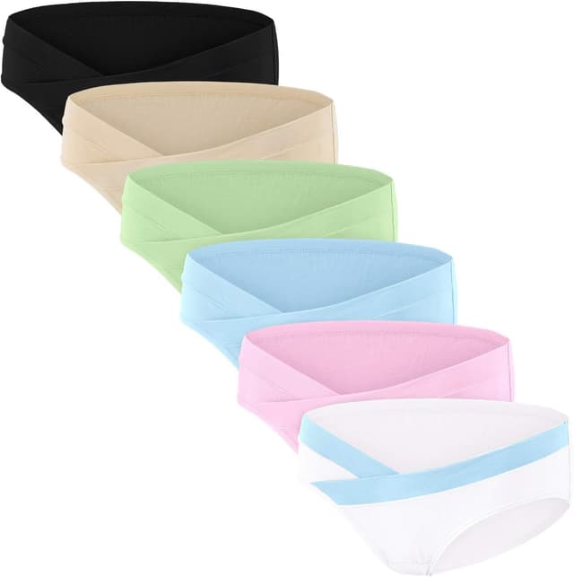 Thumbnail 6 de HBselect 6er Unterhosen für Schwangere aus Baumwolle (Umstands- & Postpartum-Slips) mit 100% Baumwoll-Innenfutter