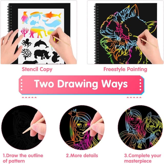 Detalle 2 de Scratch Art Notebook for Kids 3-10
