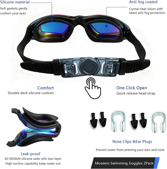 Thumbnail 6 de Moseem Swimming Goggles 2-pack