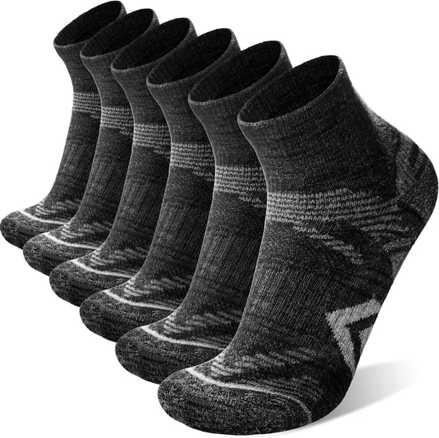 Detalle de ANTSANG 6 Pairs Merino Wool Quarter Socks (Running, Walking, Hiking)