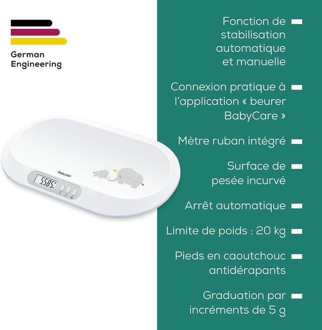 Thumbnail 6 de Beurer BY 90 Pèse-bébé connecté