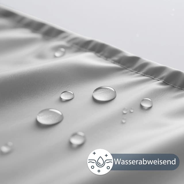 Detalle de REDKEY Duschvorhang 240x200 cm mit Gewichtsleiste unten, anti-schimmel, waschbar (PVC/ Textil), grau – 16 Haken