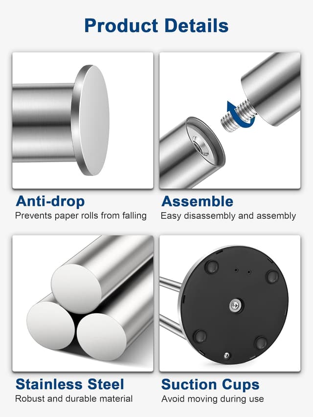 Detalle 1 de HEETA free-standing toilet roll holder 68 x 20 x 15 cm