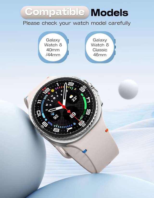 Detalle de MoKo Sport Strap for Samsung Galaxy Watch 8 (40mm/44mm) & Galaxy Watch 8 Classic (46mm) – Soft Silicone Replacement Band