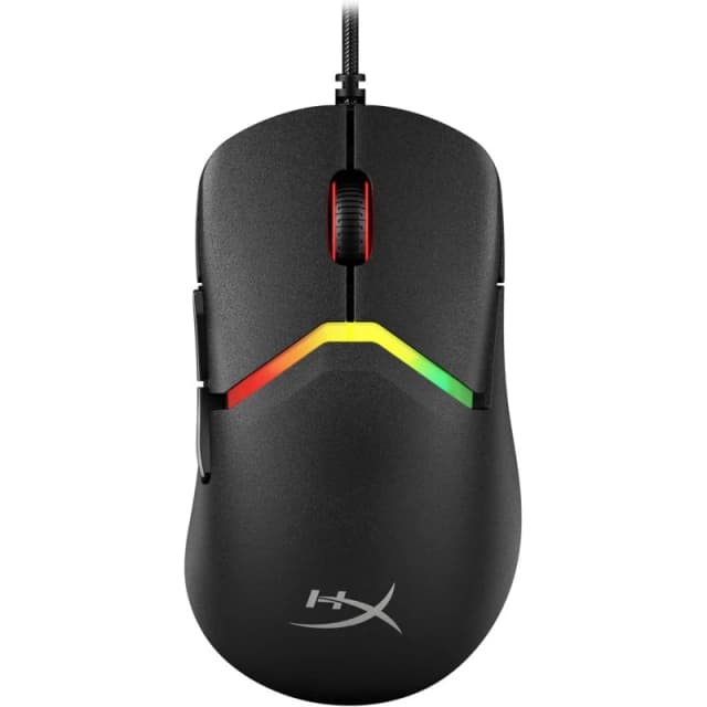 Detalle de HyperX Pulsefire Saga ratón gaming RGB con sensor 26.000 DPI y 8.000 Hz, 6 botones (negro)