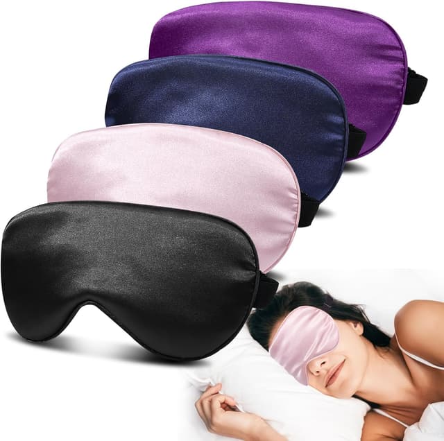 Detalle de JroyJoy 4 Pack Silk Sleep Mask 100% Blackout