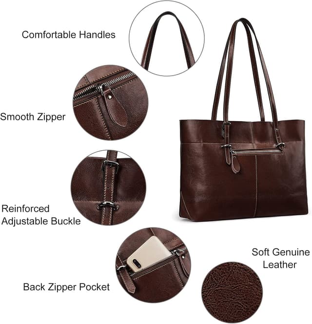 Thumbnail 4 de S-ZONE Sac à Main Femme Grand Fourre Tout cuir