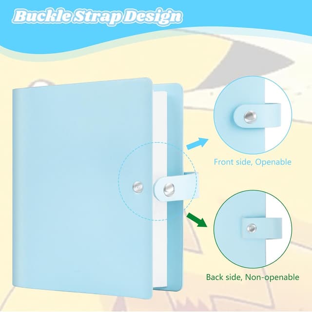 Detalle 2 de Ruibytree 320-Fach Fotoalbum für Fujifilm Instax (Mini EVO/LiPlay/… ) und Polaroid Snap – Pastellblau