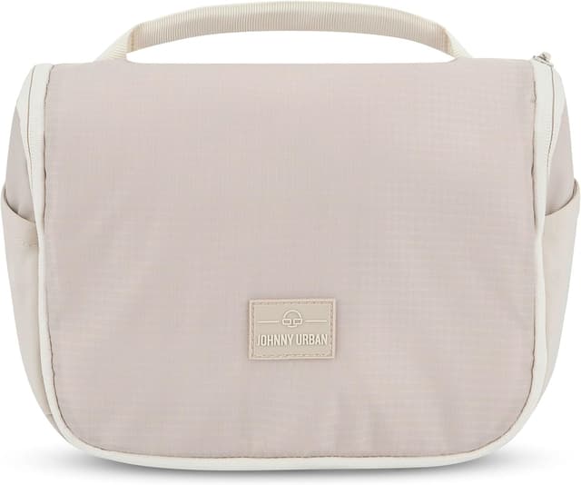 Detalle de Johnny Urban Logan Beauty Case Donna & Uomo beige – borsa da toilette da appendere con sacchetto trasparente
