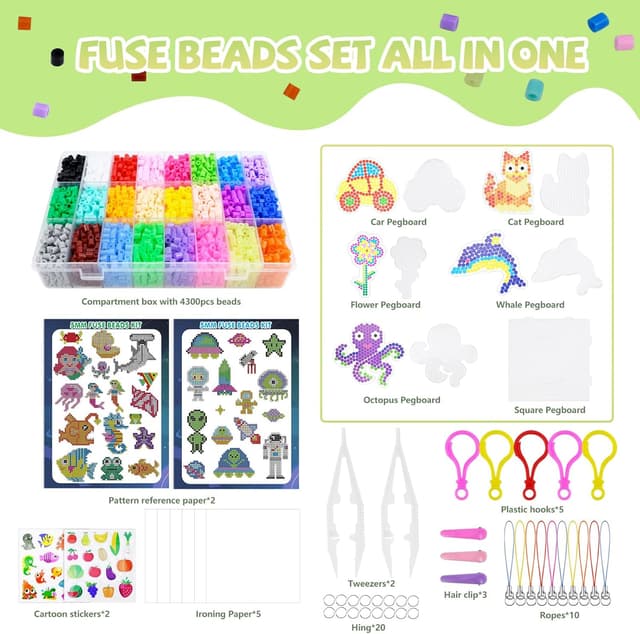 Thumbnail 1 de Set 4300 perline da stirare 5 mm, 24 colori 🎨