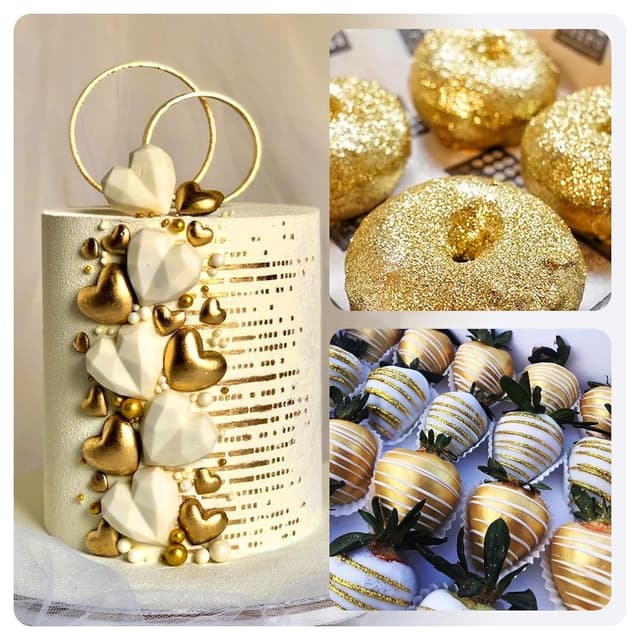 Detalle de Essbarer Glitzerstaub (Gold) – 30 g für Getränke, Kuchen & Deko