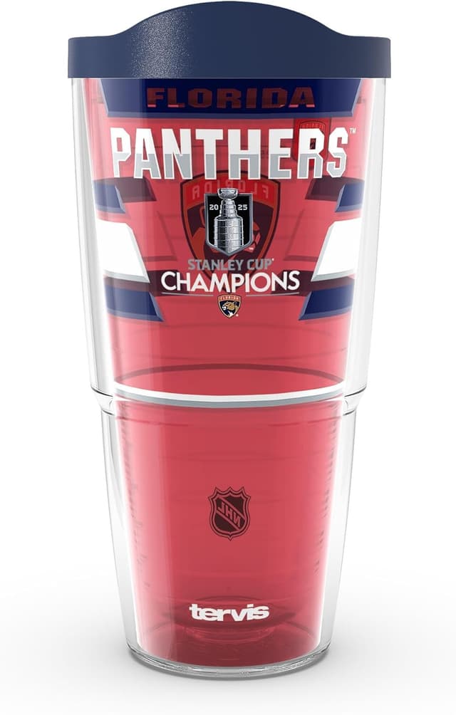 Detalle de Tervis NHL Florida Panthers 2025 Stanley Cup Champions Double-Walled Insulated Tumbler Travel Cup (24OZ) — Classic