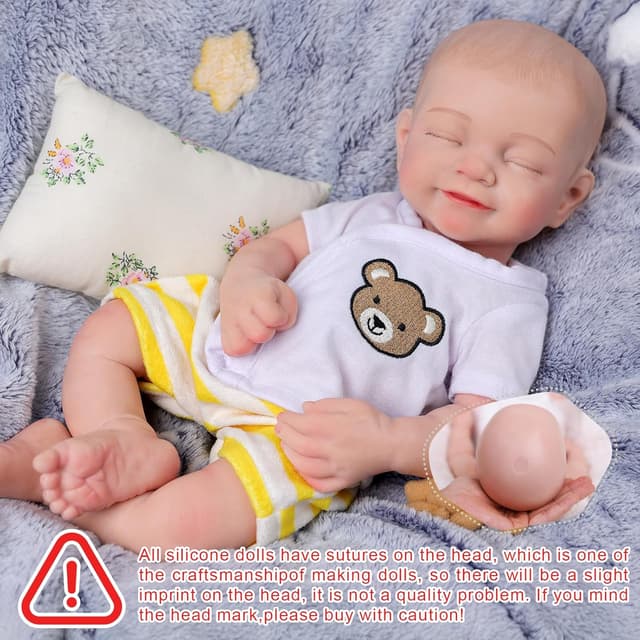 Detalle 2 de BABESIDE Lifelike Reborn Baby Doll 16" Full Platinum Silicone (Sleeping Baby Girl)