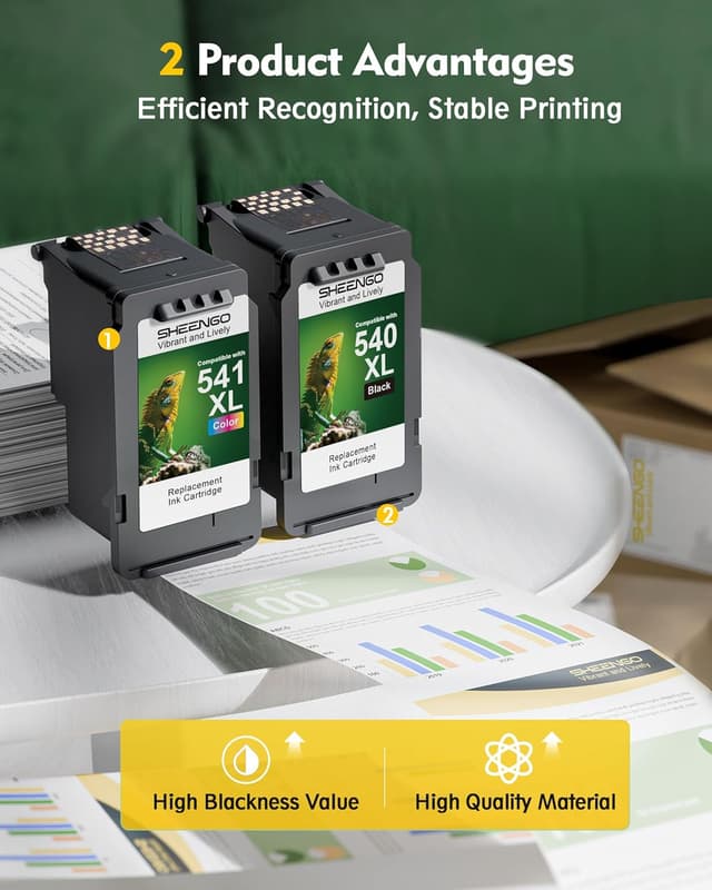 Detalle de 540XL Black & 541XL Colour Replacement Ink Cartridges (2-Pack) for Canon PG540XL CL541XL