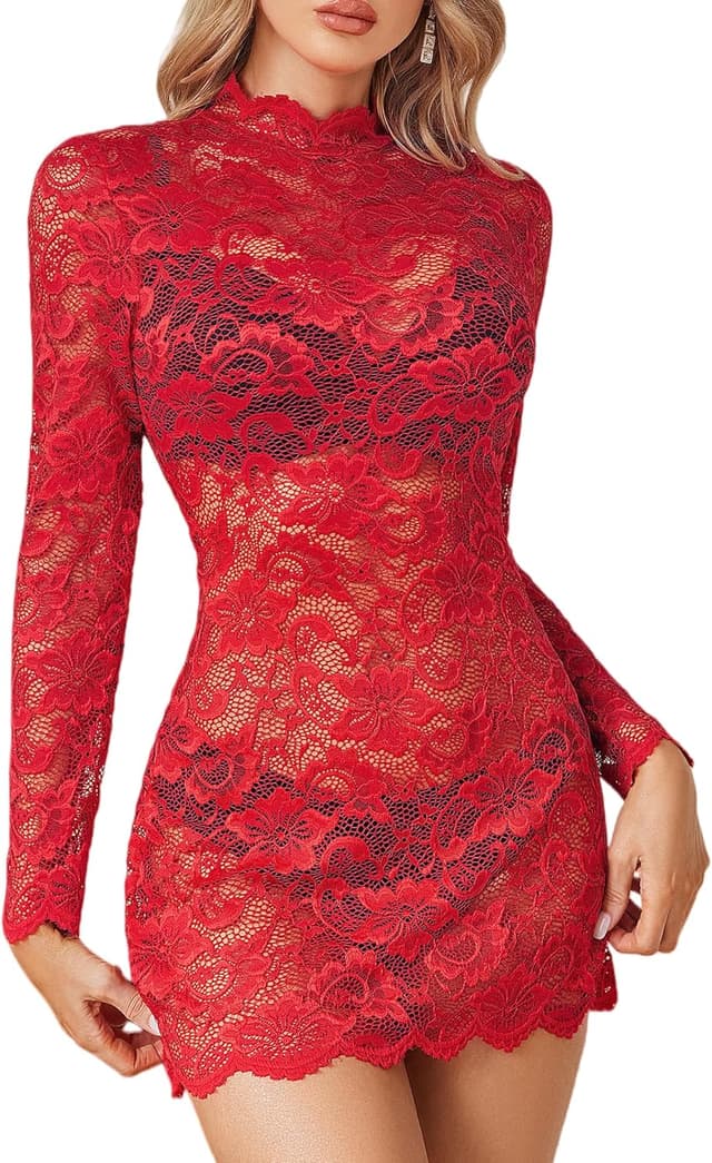 Thumbnail 5 de Avidlove Sheer Lace Mini Dress 1pc