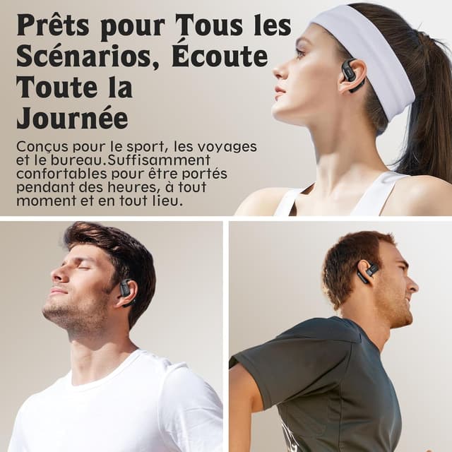 Detalle 2 de OHAYO Open Ear Kopfhörer Bluetooth, 40 Std. Akku