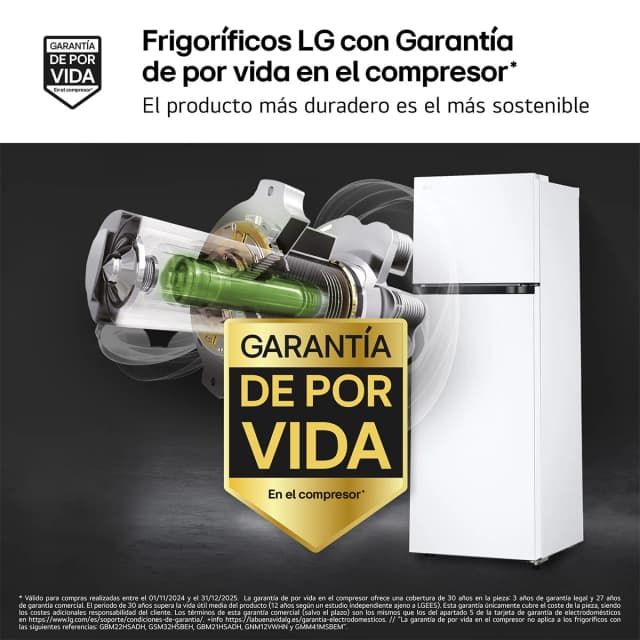 Detalle de LG GTBV20SWZJD reacondicionado (Grado D) con Door Cooling y Total No Frost