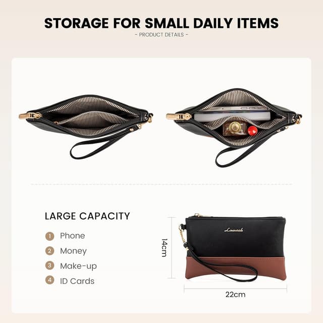 Thumbnail 6 de LOVEVOOK Laptoptasche für 15,6 Zoll (42×13×30 cm) – Damen Handtasche/Business-Tote mit abnehmbarer Clutch